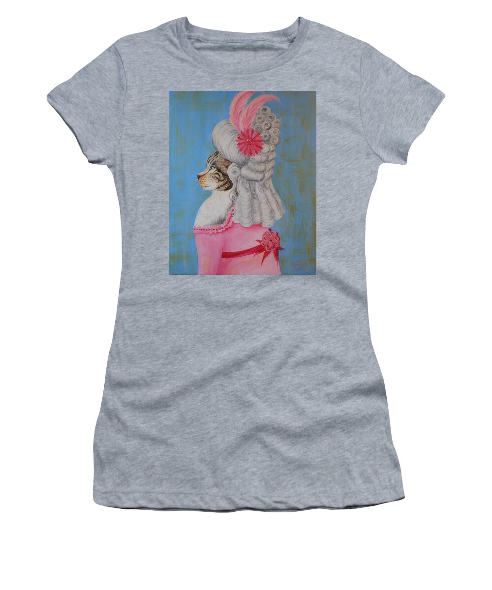 Humor Women's T-Shirt featuring the painting Marie Catoinette by Emily Page