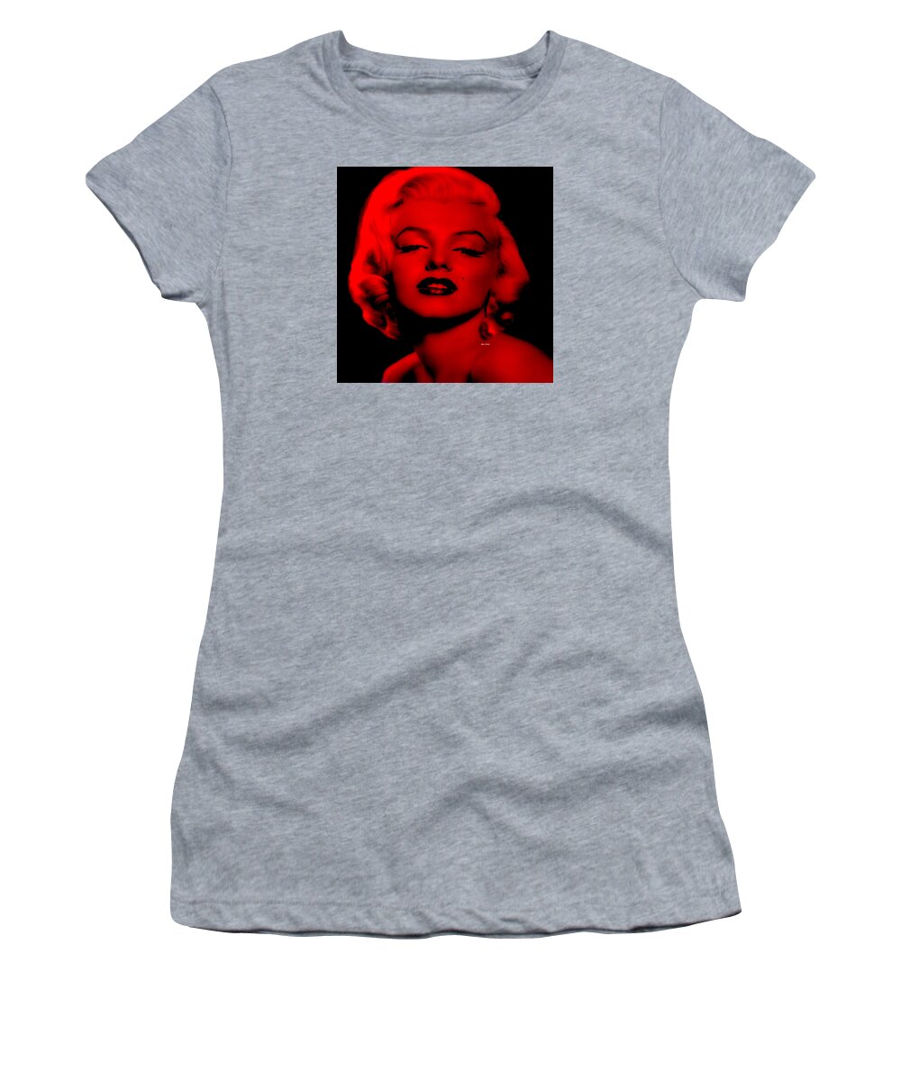 Marilyn Monroe Women's T-Shirt featuring the digital art Marilyn Monroe in Red. Pop Art by Rafael Salazar