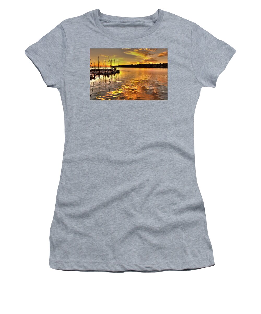Sunset Women's T-Shirt featuring the photograph Mariner's Light by Joy Gerow
