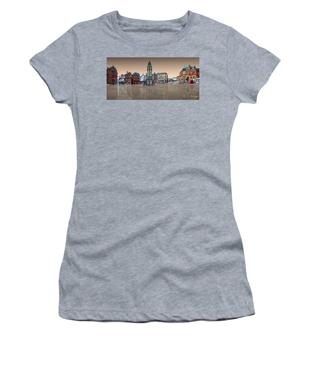 Penrith Women's T-Shirt featuring the digital art Market Square Penrith by Joe Tamassy
