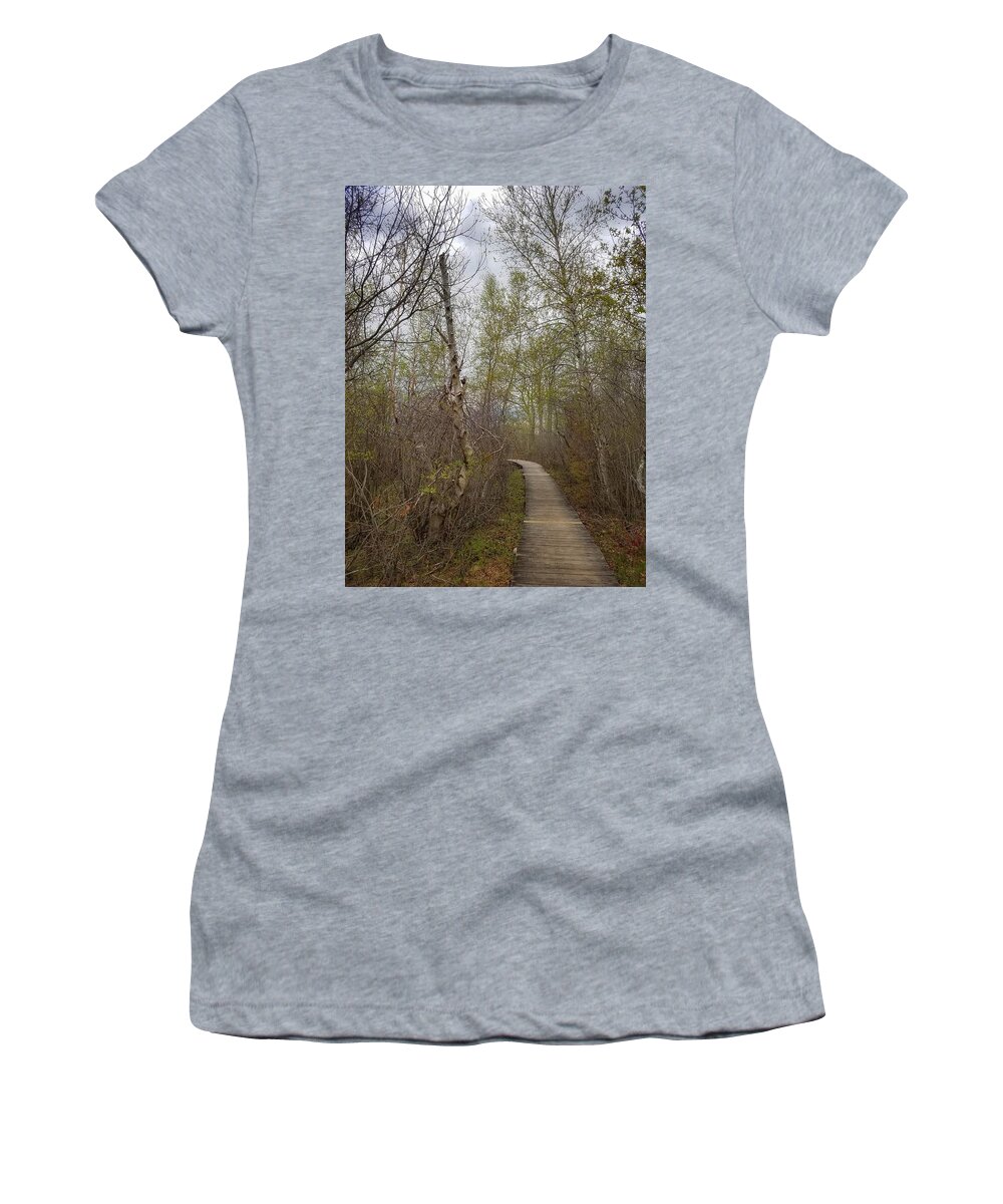 Marsh Women's T-Shirt featuring the photograph Marsh Walk 2 by Mary Capriole