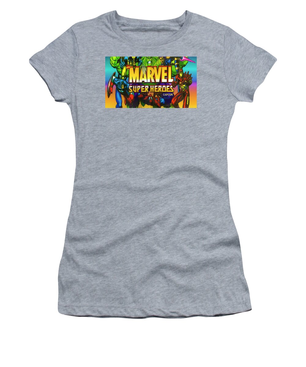 Marvel Super Heroes Women's T-Shirt featuring the digital art Marvel Super Heroes by Super Lovely