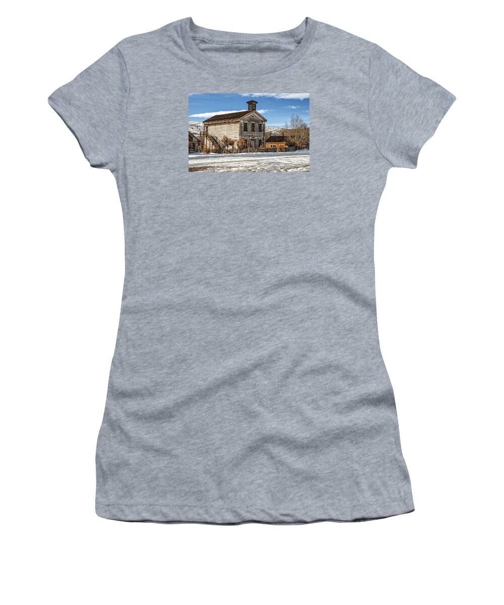Americana Women's T-Shirt featuring the photograph Masonic Lodge School by Scott Read