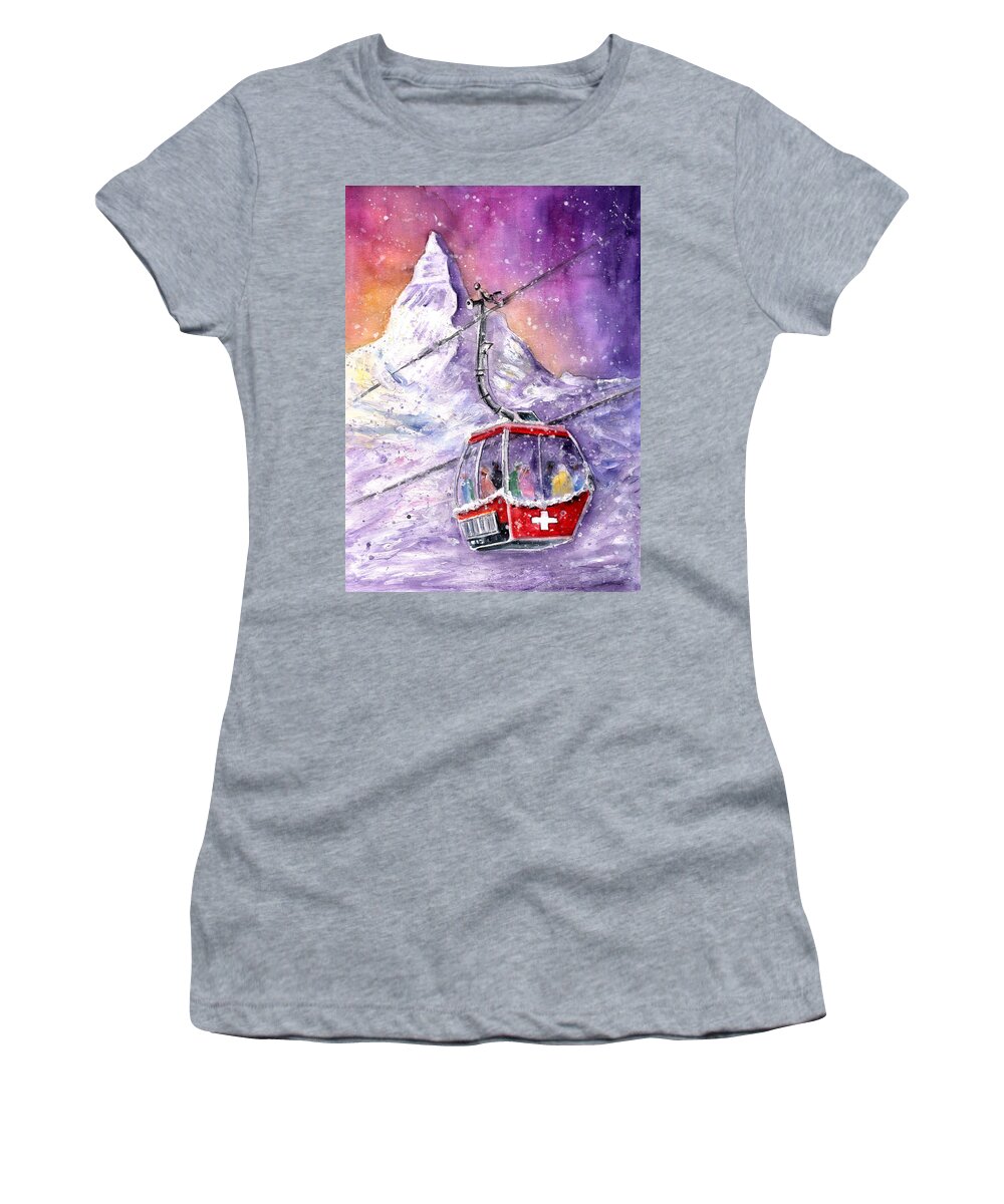 Travel Women's T-Shirt featuring the painting Matterhorn Authentic by Miki De Goodaboom
