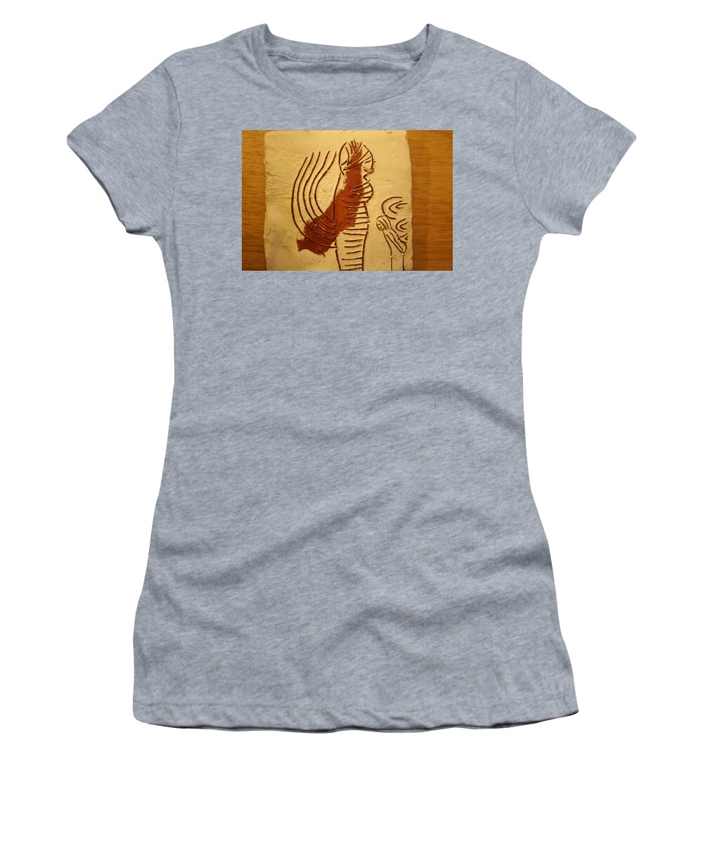 Jesus Women's T-Shirt featuring the ceramic art Maybe Baby Two O - Tile by Gloria Ssali