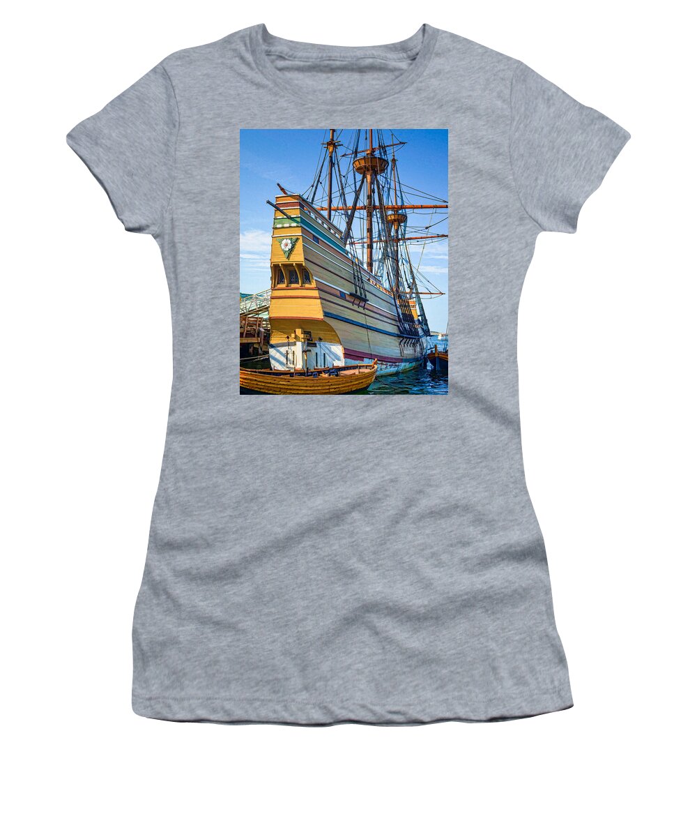 Stamp Treks Women's T-Shirt featuring the photograph Mayflower II by David Thompsen