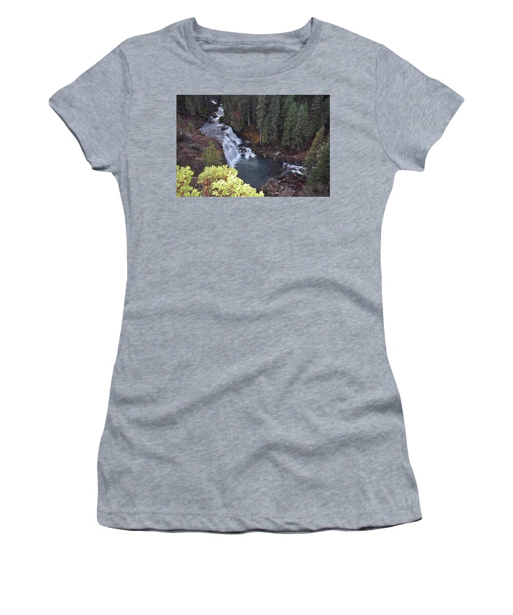 Mccloud Falls Women's T-Shirt featuring the photograph McCloud River Falls by Maria Jansson