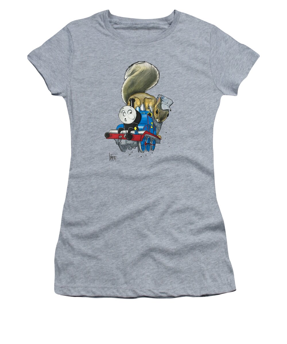 Mckibbin Women's T-Shirt featuring the drawing McKibbin 7-1447 RUDY by Canine Caricatures By John LaFree