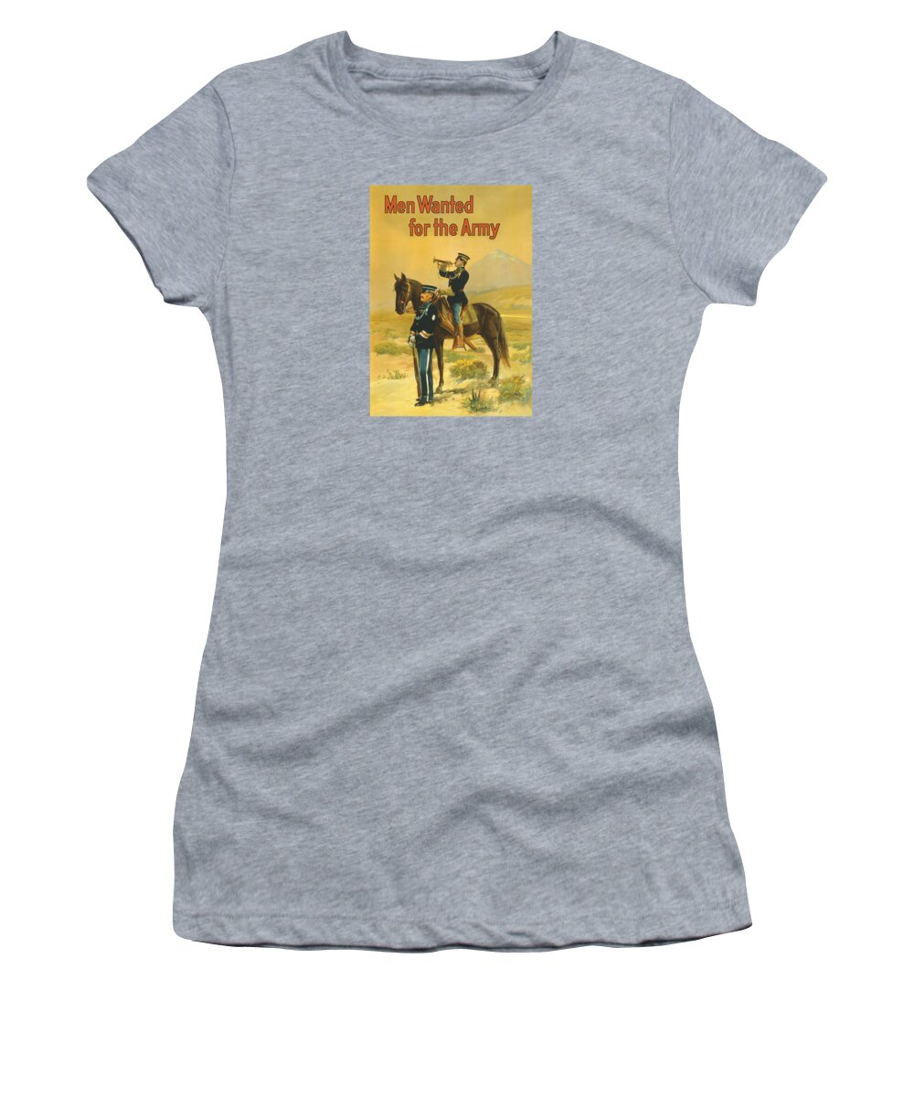 Army Women's T-Shirt featuring the painting Men Wanted For The Army by War Is Hell Store
