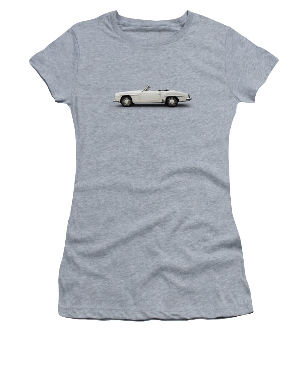 Vintage Women's T-Shirt featuring the digital art Mercedes 190SL by Douglas Pittman