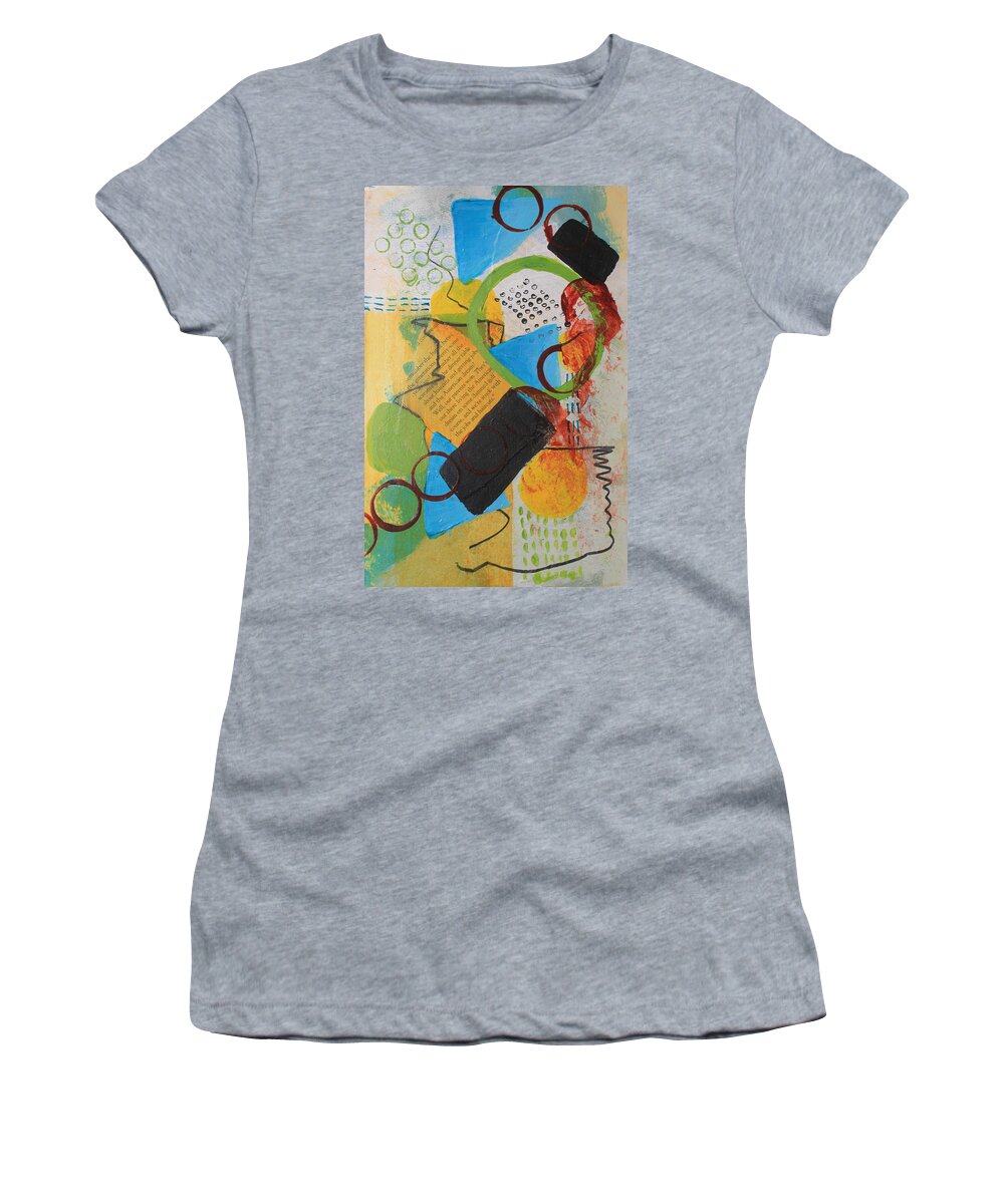 Abstract Women's T-Shirt featuring the painting Messy Circles of Life by April Burton