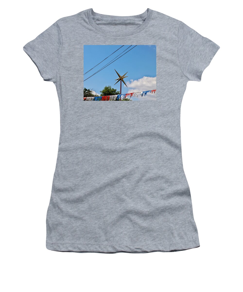 Metal Star Women's T-Shirt featuring the photograph Metal Star in the Sky by Gia Marie Houck