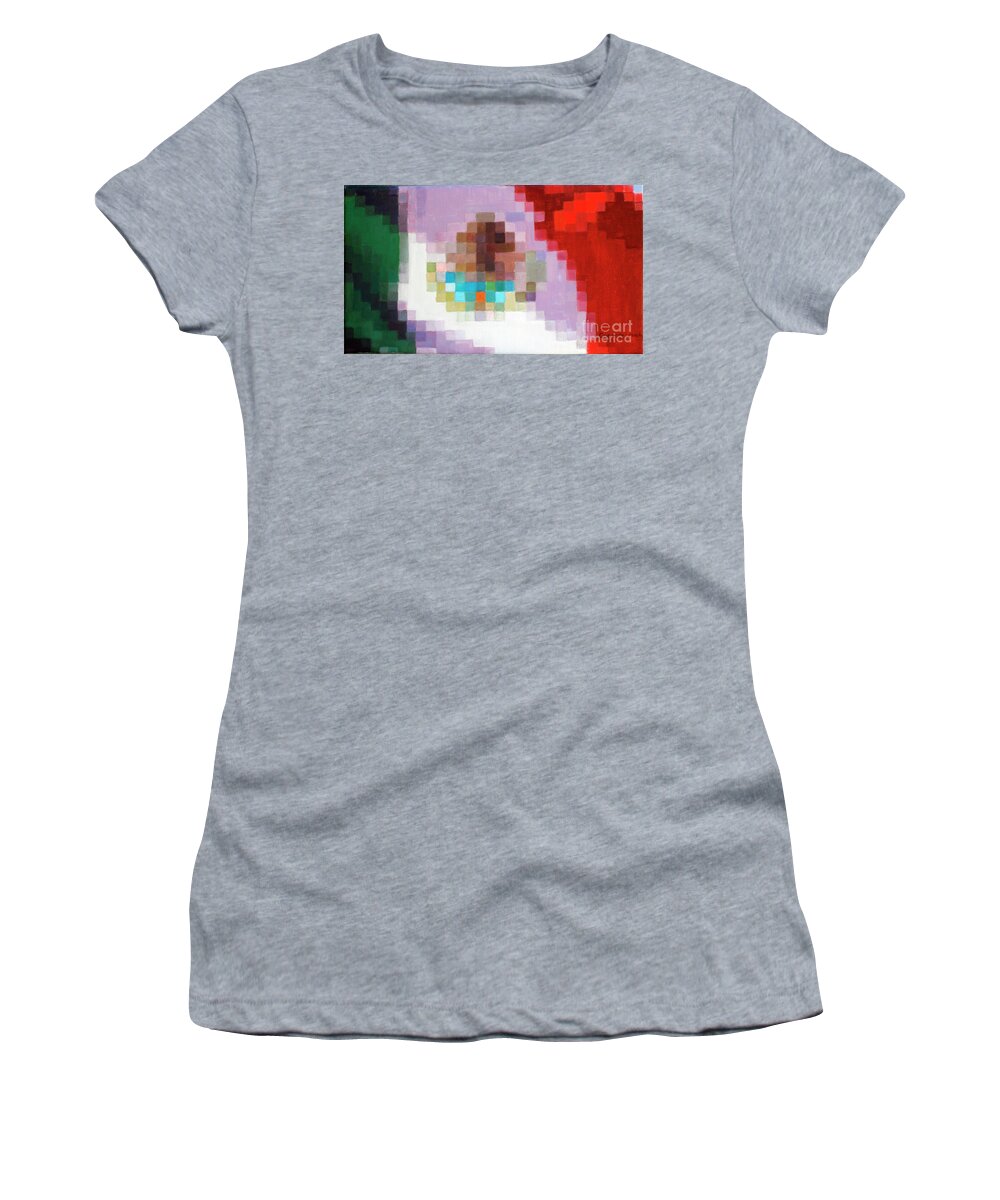 Mexico Flag Women's T-Shirt featuring the painting Mexican Flag Waving by Candace Lovely