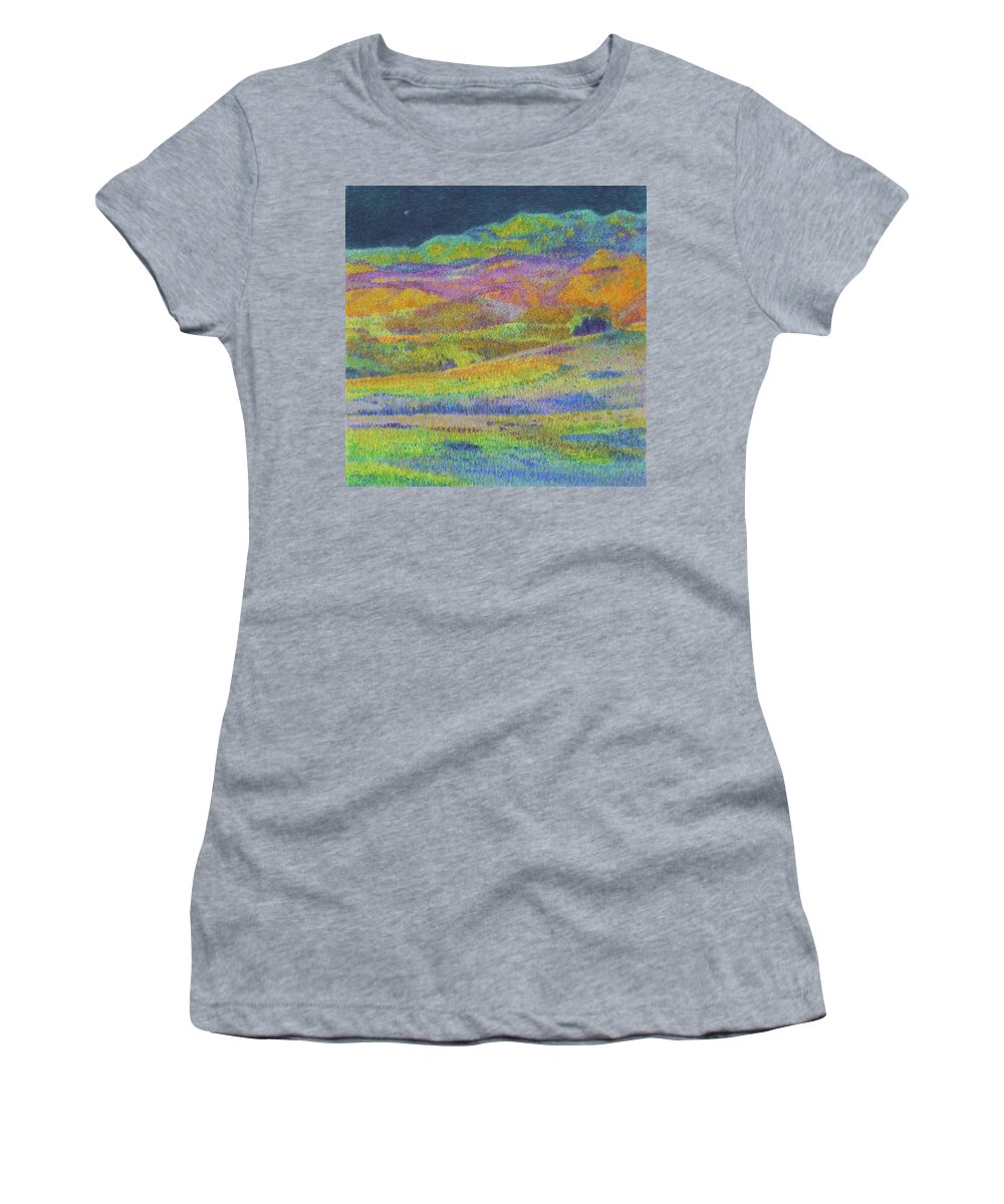 North Dakota Women's T-Shirt featuring the painting Midnight Magic Dream by Cris Fulton