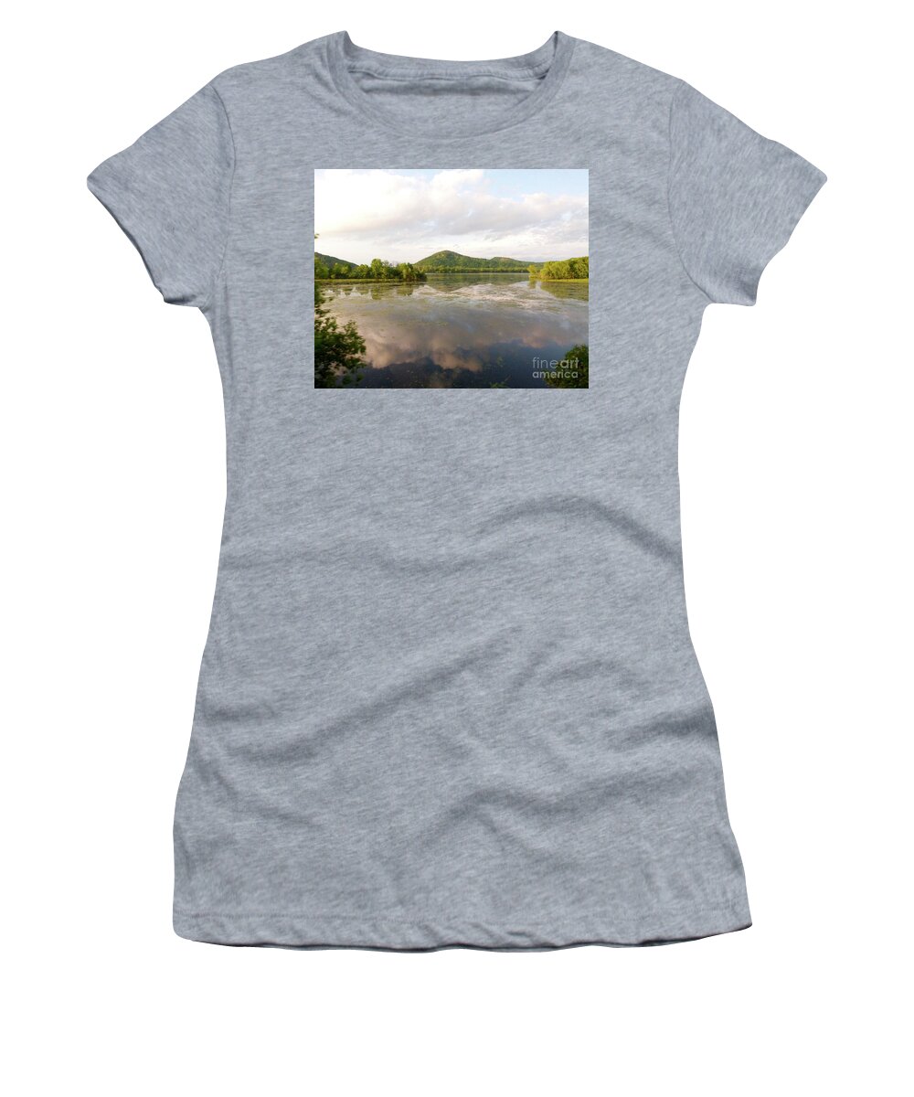 Midwest Women's T-Shirt featuring the photograph Midwest Lake and sky reflection by Paula Joy Welter