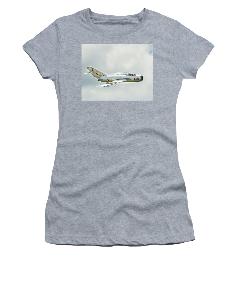 Vintage Aircraft Women's T-Shirt featuring the photograph Mig 17F Jet by Joe Granita