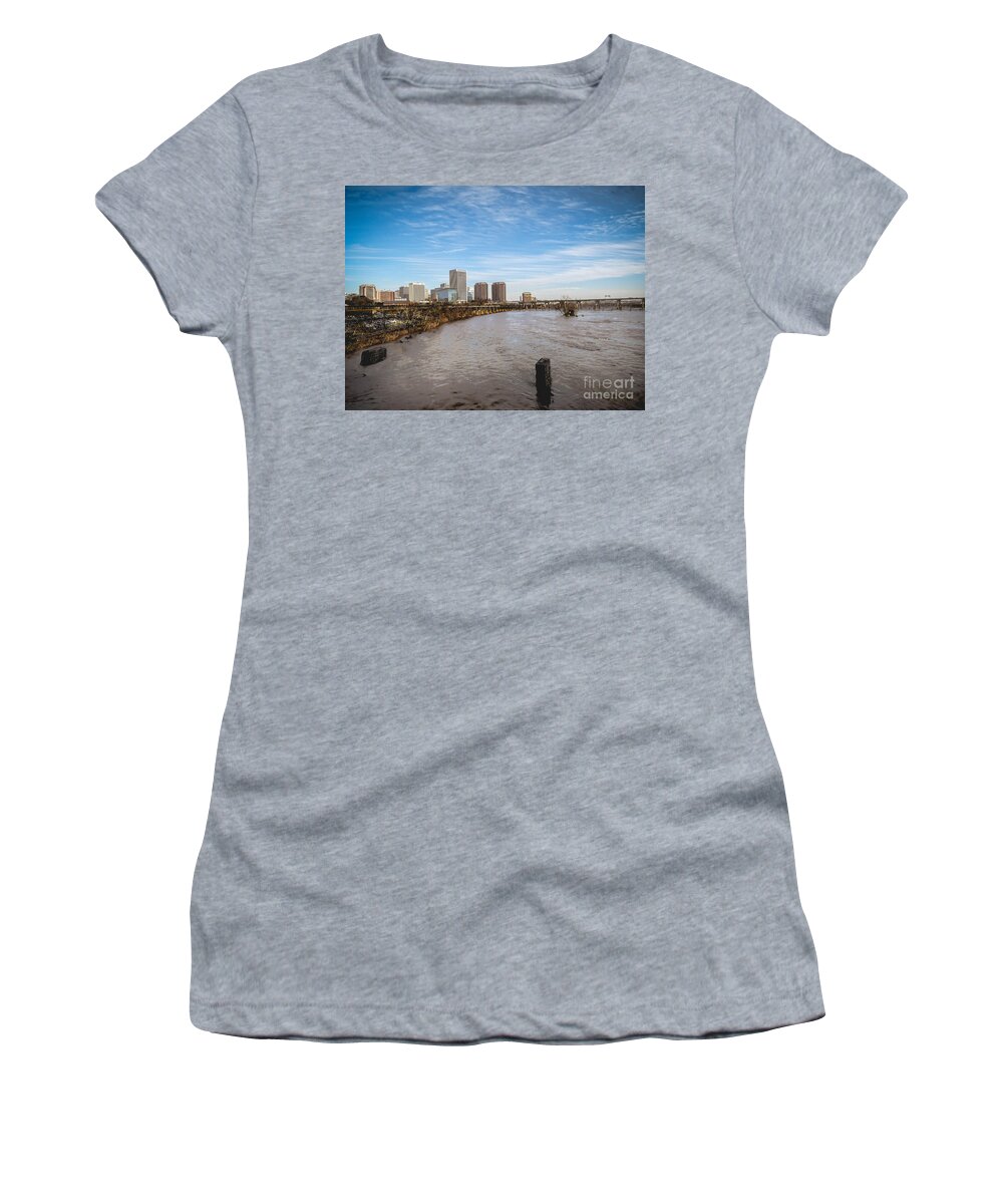  Women's T-Shirt featuring the photograph Mighty James River by Melissa Messick