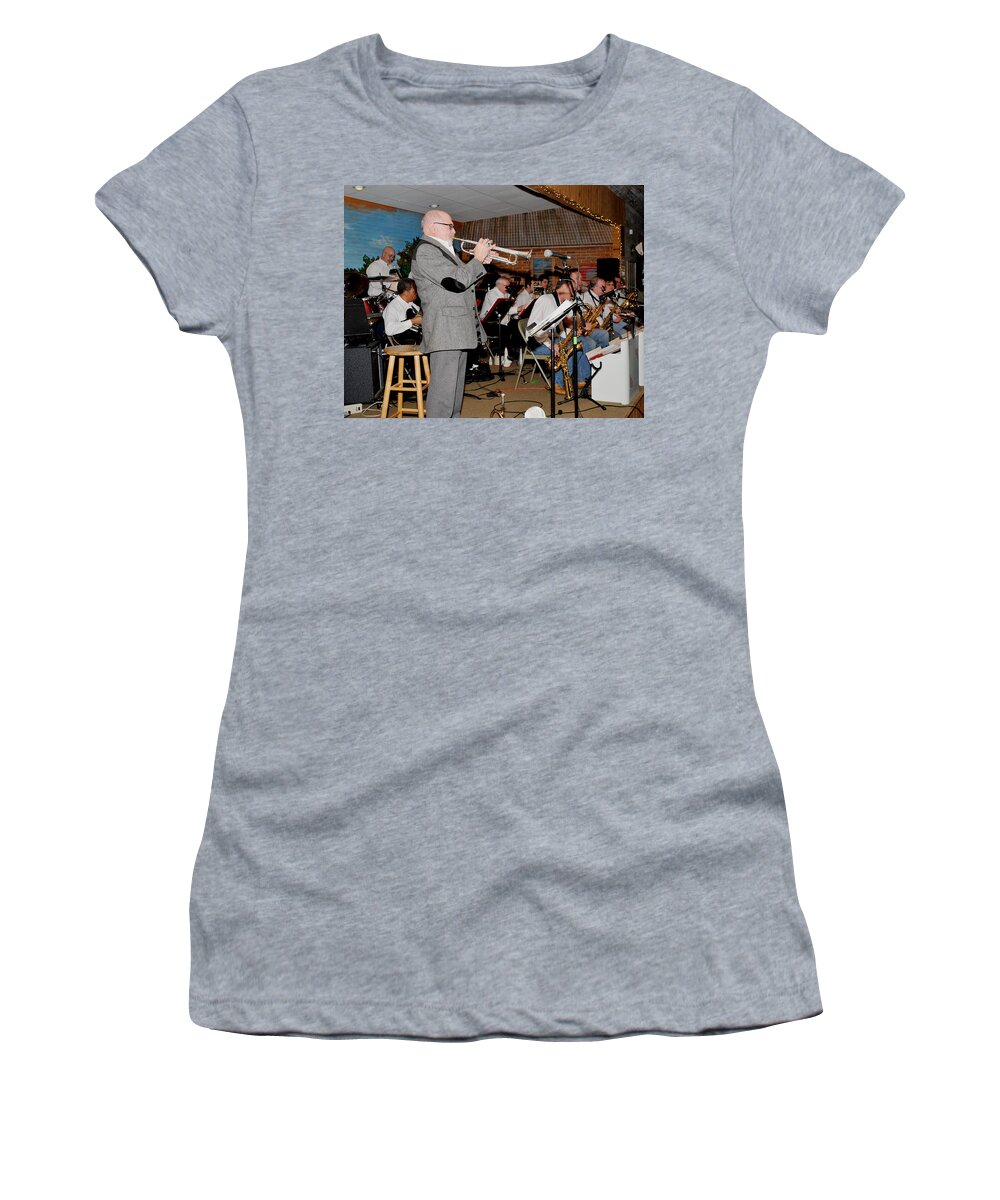 Mike Vax Women's T-Shirt featuring the photograph Mike Vax Professional Trumpet Player Photographic Print 3772.02 by M K Miller