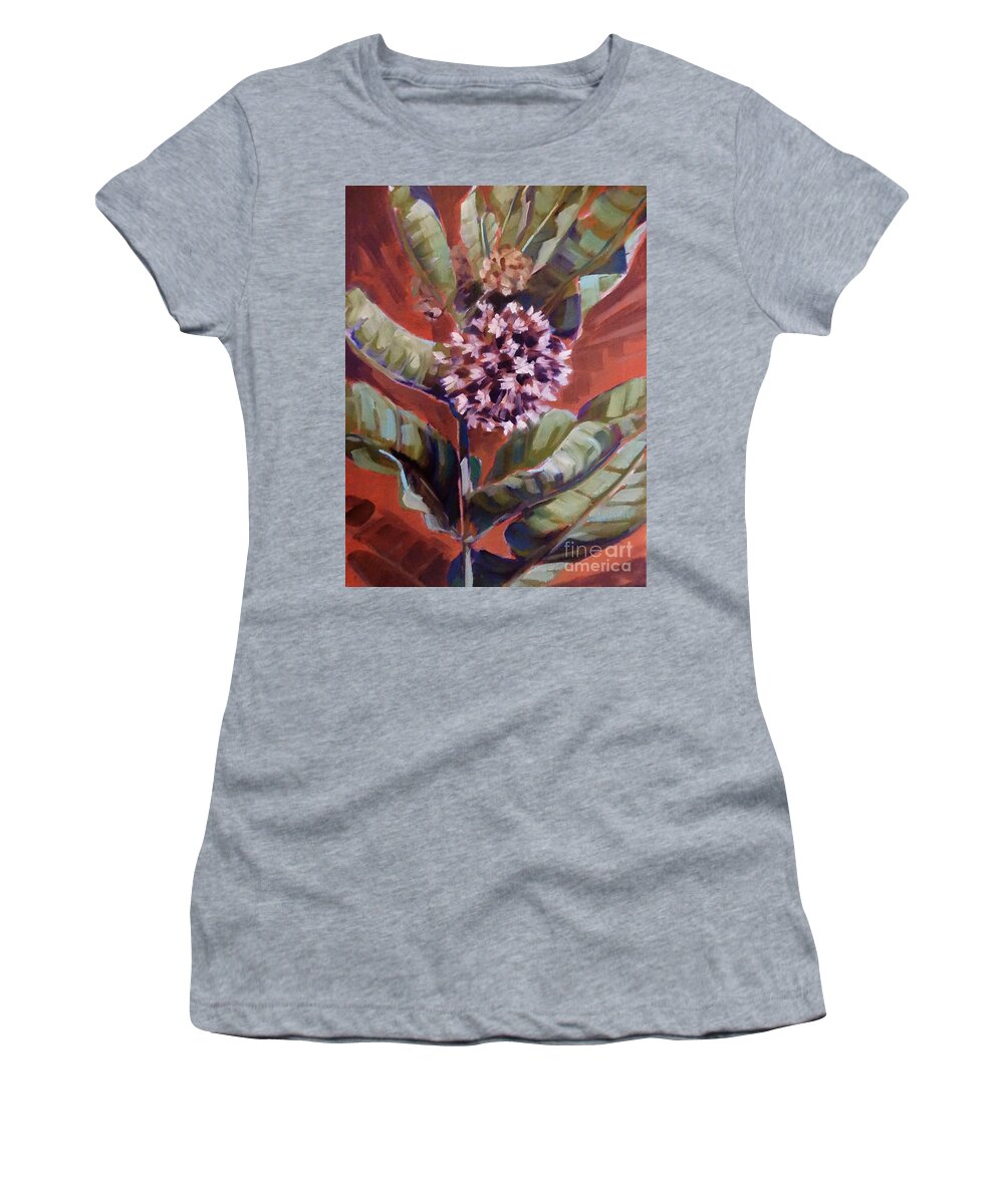 Outdoors Women's T-Shirt featuring the painting Milkweed Blooms by K M Pawelec