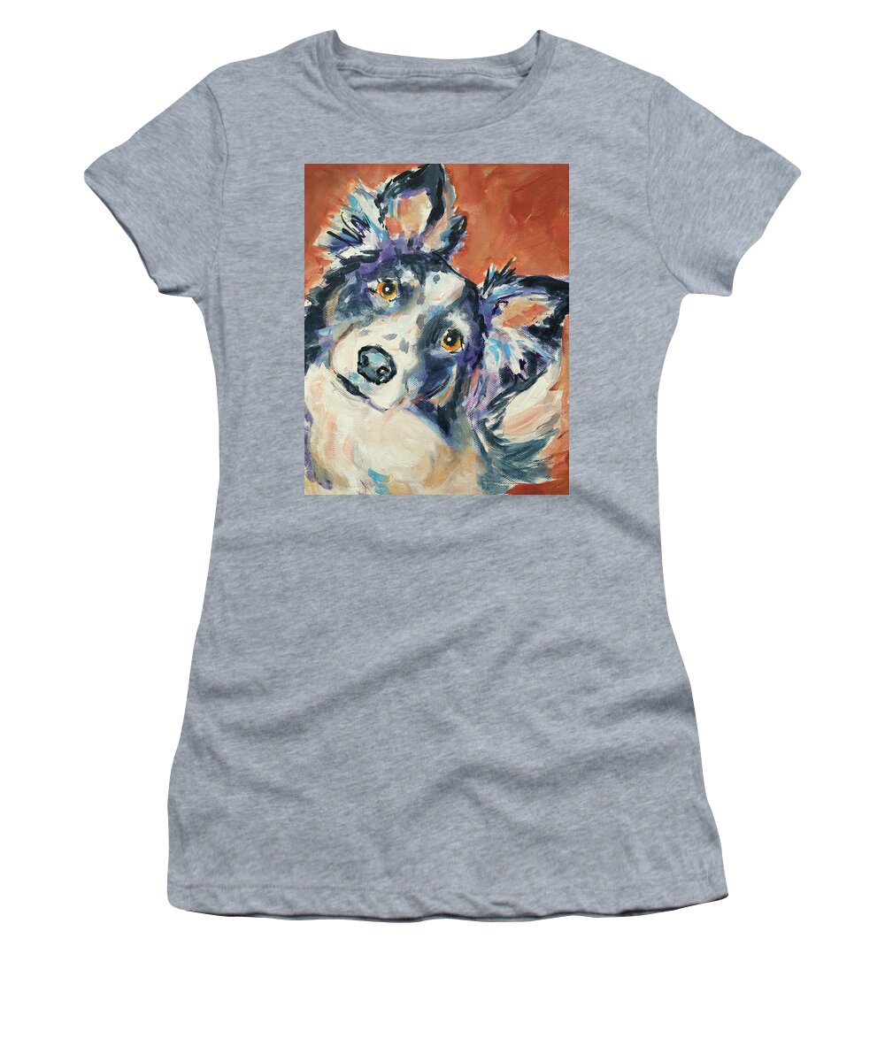 Dogs Women's T-Shirt featuring the painting Mini by Judy Rogan
