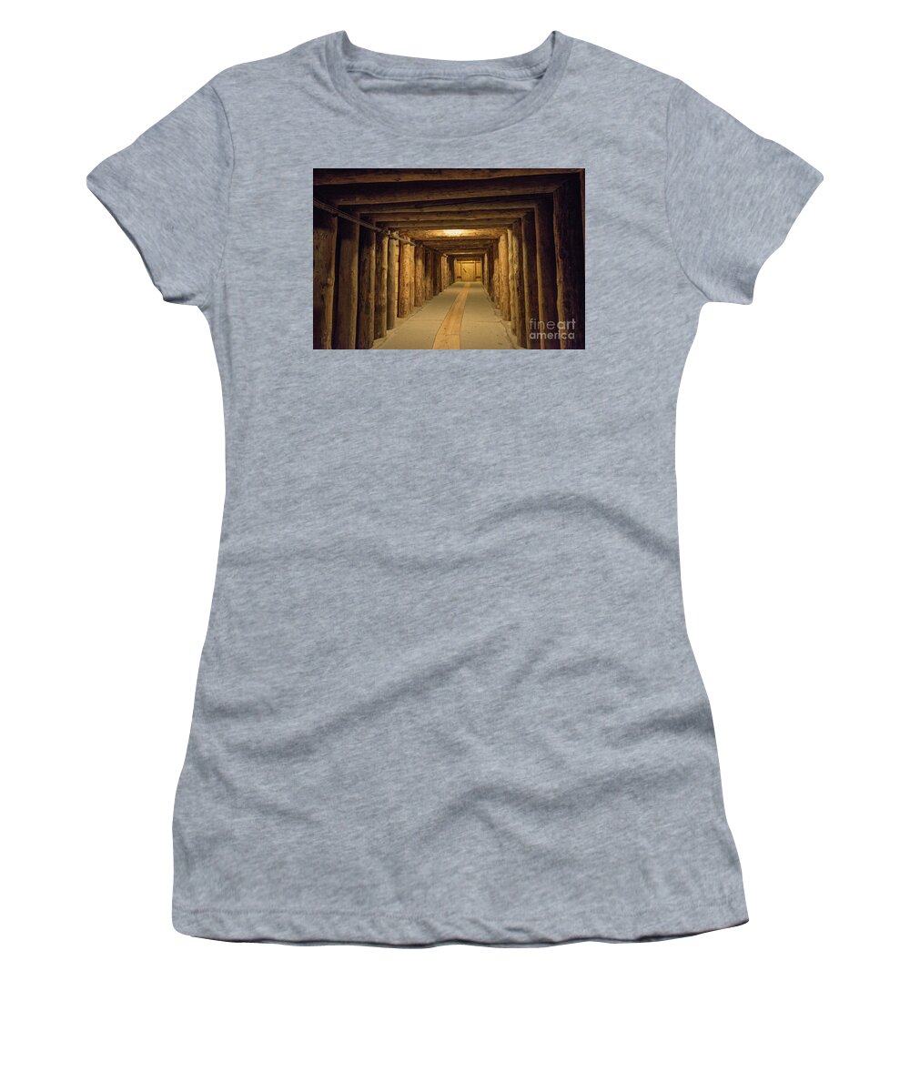 Ancient Women's T-Shirt featuring the photograph Mining Tunnel by Juli Scalzi