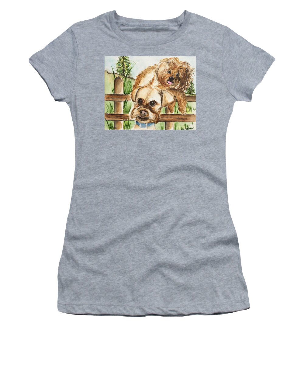 Dog Women's T-Shirt featuring the painting Minnesota Pooch by Elaine Duras