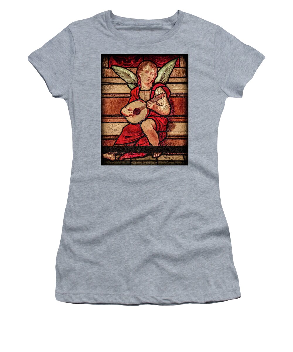 Angel Women's T-Shirt featuring the photograph Paris, France - Minstrel Angel by Mark Forte