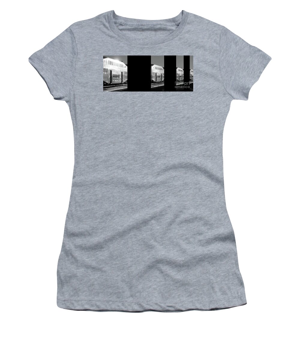 Digital Panel Photo Women's T-Shirt featuring the photograph Mirror of the Winter Sun PBW by Tim Richards