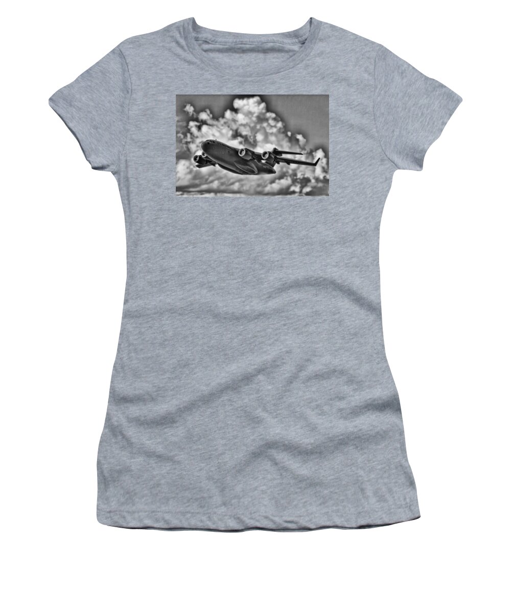 Boeing C-17 Globemaster Iii Women's T-Shirt featuring the photograph Mission-Strategic Airlift by Douglas Barnard