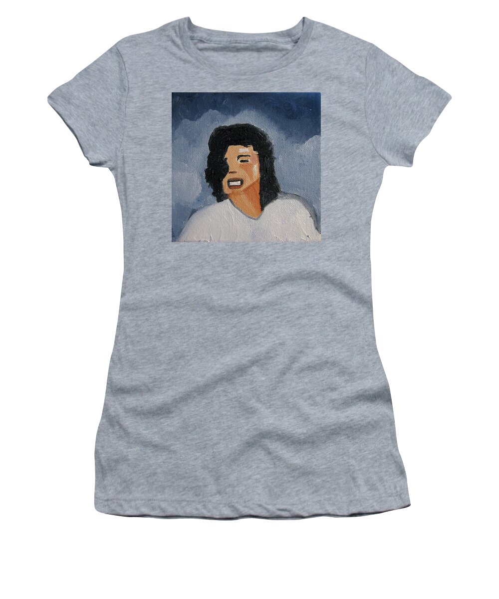 Michael Jackson Women's T-Shirt featuring the painting MJ one of five number two by Patricia Arroyo