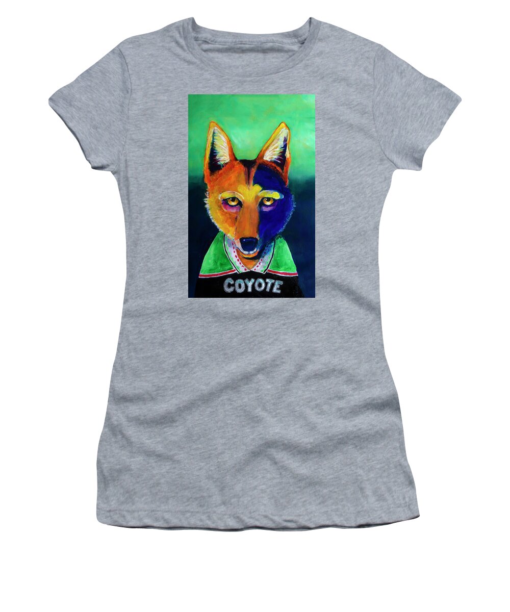 Coyote Women's T-Shirt featuring the painting Modern Coyote by Rick Mosher