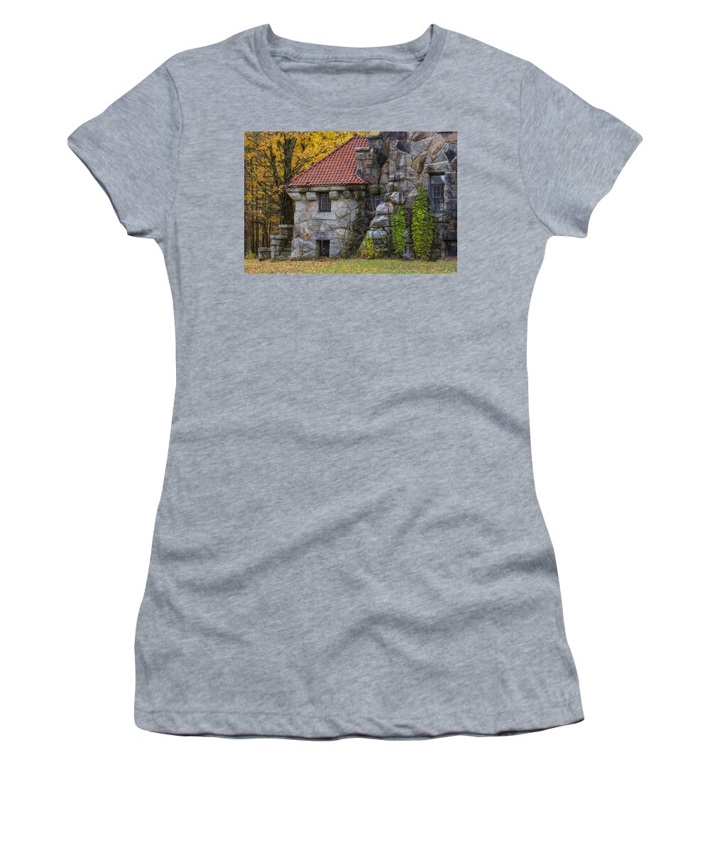 Autumn Women's T-Shirt featuring the photograph Mohonk Gatehouse by Susan Candelario