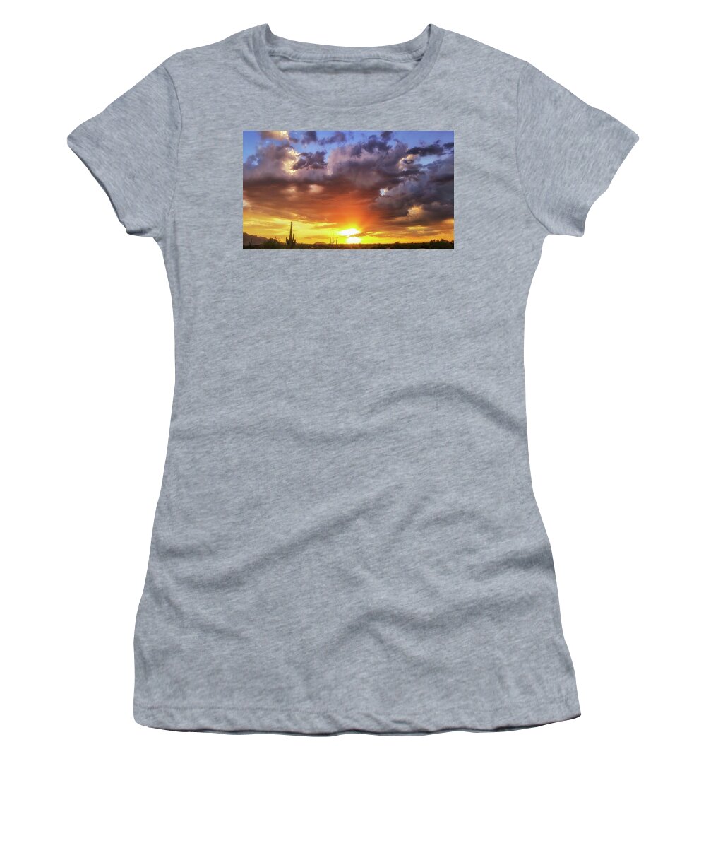 Anthony Citro Photography Women's T-Shirt featuring the photograph Monsoon Sunset by Anthony Citro