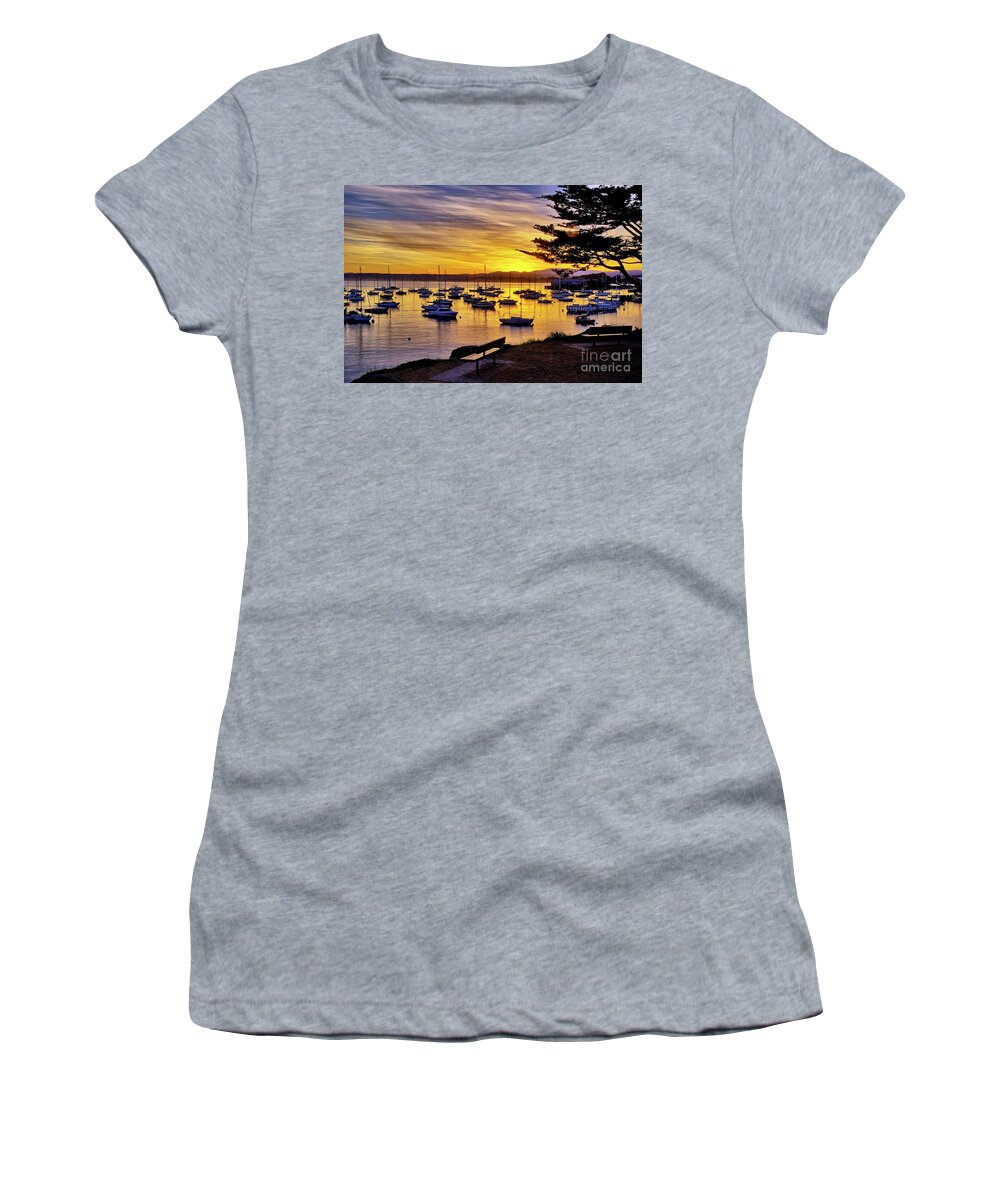 Monterey Women's T-Shirt featuring the photograph Monterey Bay Sunrise by Alex Morales