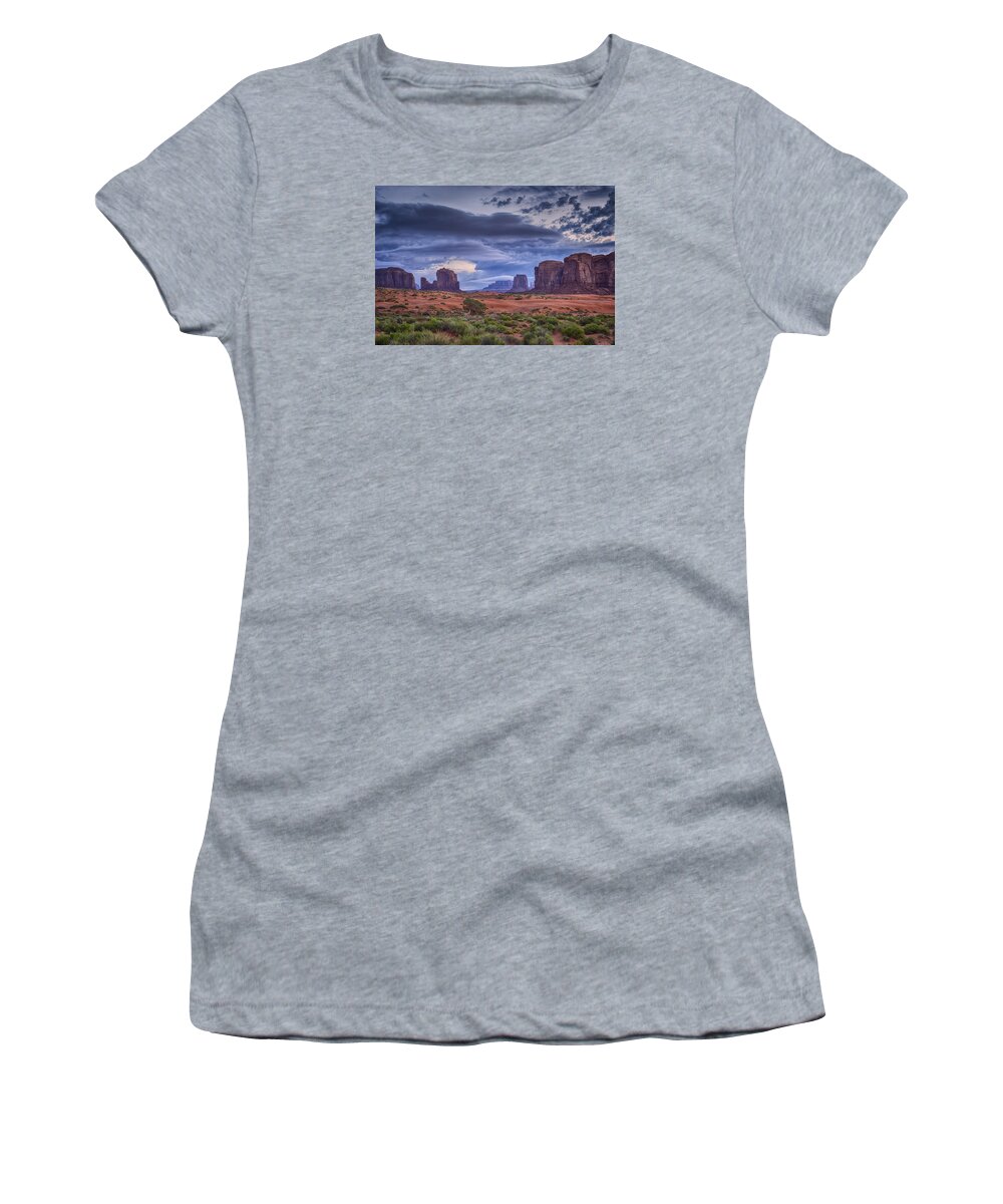 Arizona Women's T-Shirt featuring the photograph Monument Valley AZ DSC03299 by Greg Kluempers