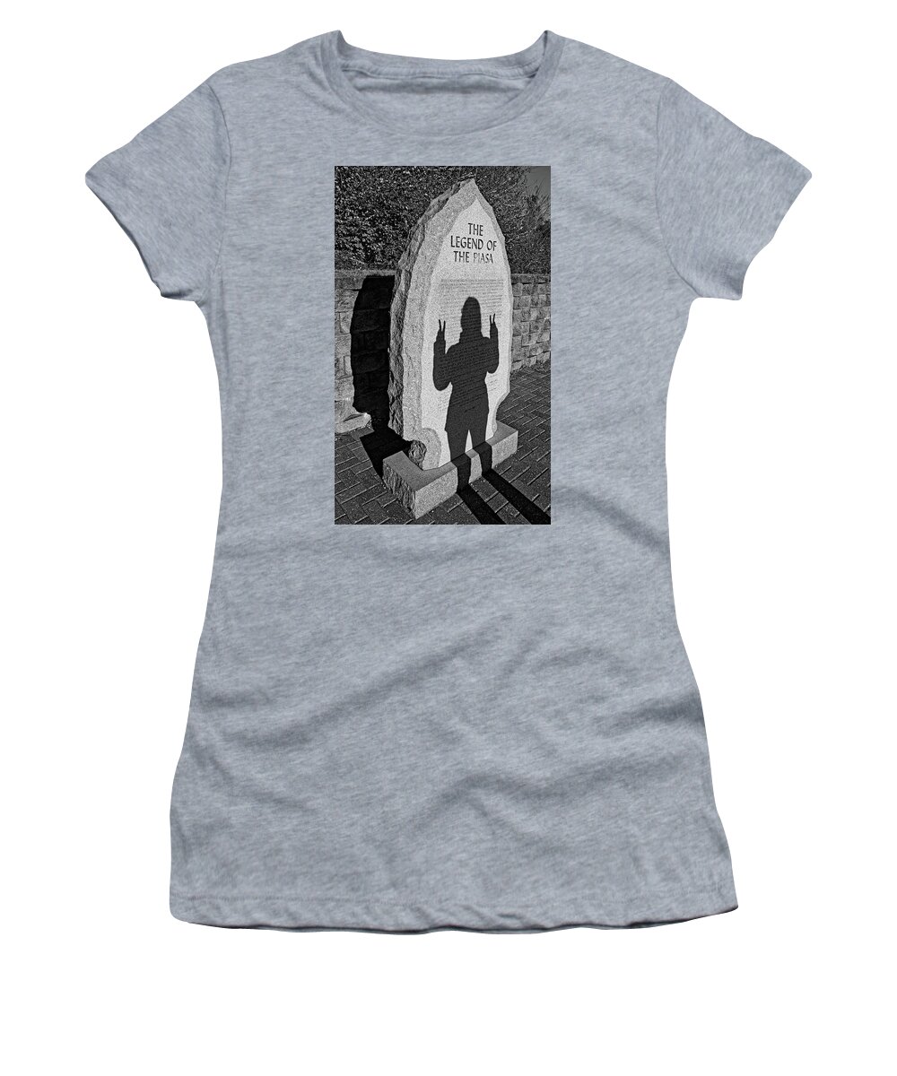 Legend Women's T-Shirt featuring the photograph Monumental Shadows Peace Out by Robert Meyers-Lussier