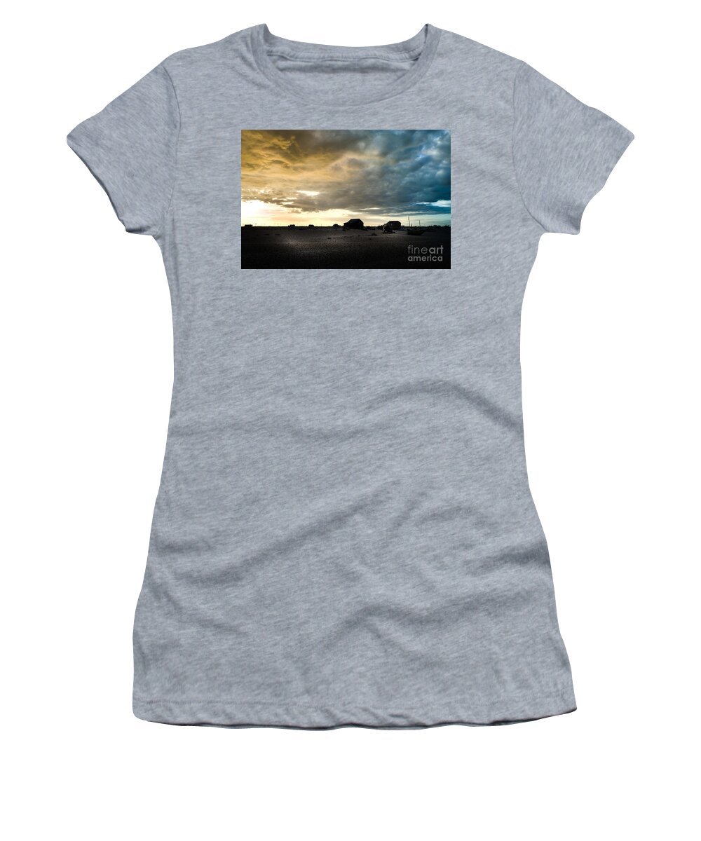 Beach Women's T-Shirt featuring the photograph Moody Sky, Dungeness Beach by Perry Rodriguez