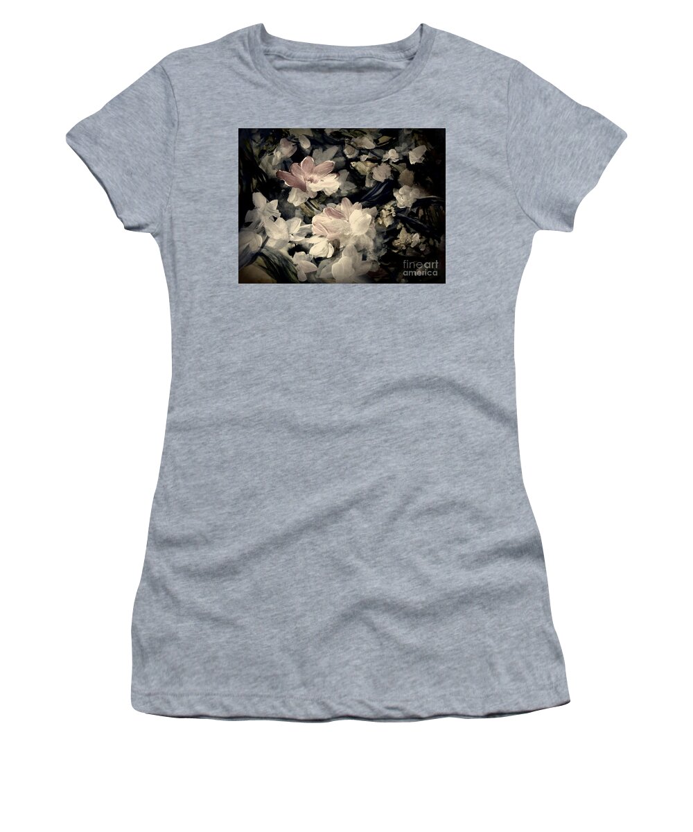 Gouache Abstract Floral Painting Women's T-Shirt featuring the painting Moonlight Sonata 2 by Nancy Kane Chapman
