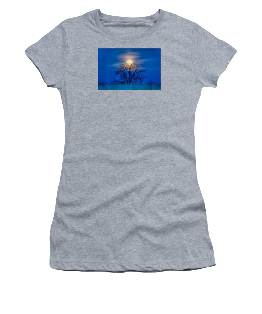 Moon Women's T-Shirt featuring the photograph Moonrise by David Soldano