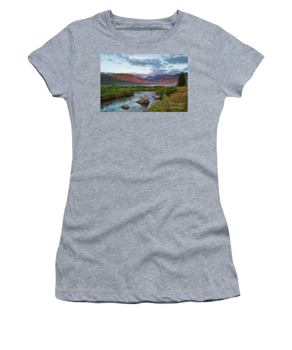 Rocky Mountain National Park Women's T-Shirt featuring the photograph Moraine Park Glow by Ronda Kimbrow