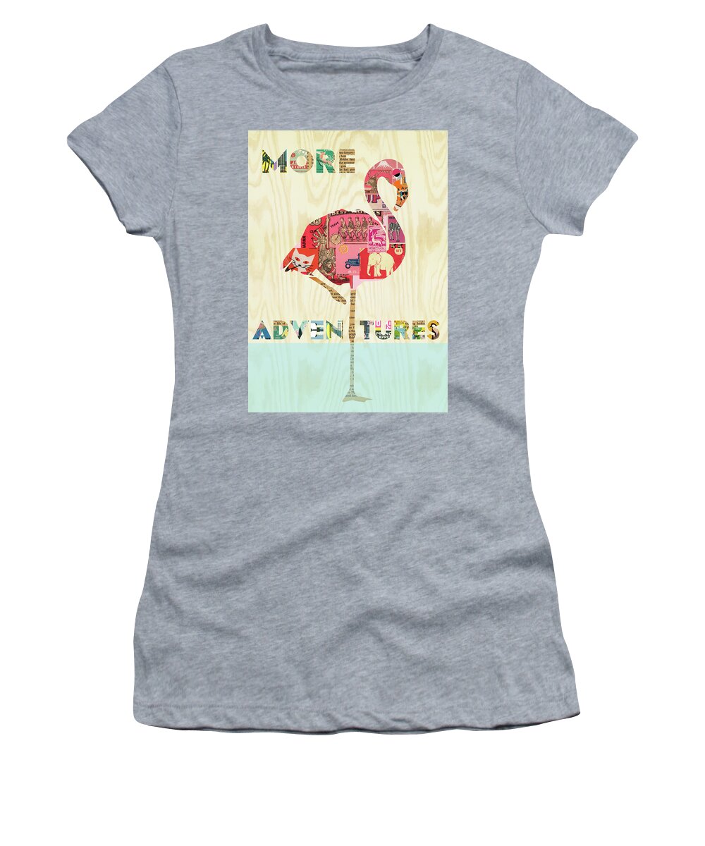More Adventures Women's T-Shirt featuring the mixed media More Adventures by Claudia Schoen