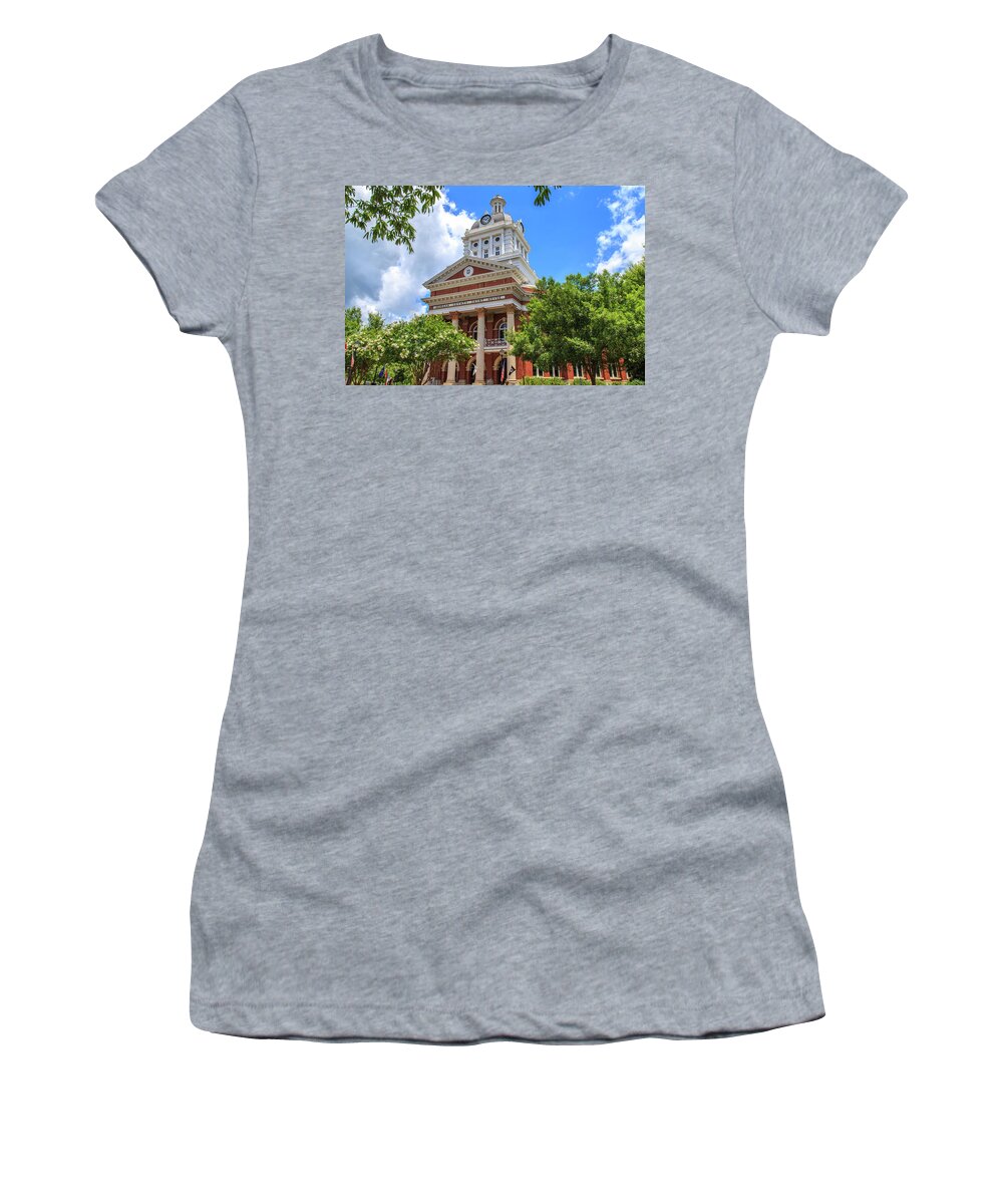 Courthouse Women's T-Shirt featuring the photograph Morgan County Court House angle view by Doug Camara
