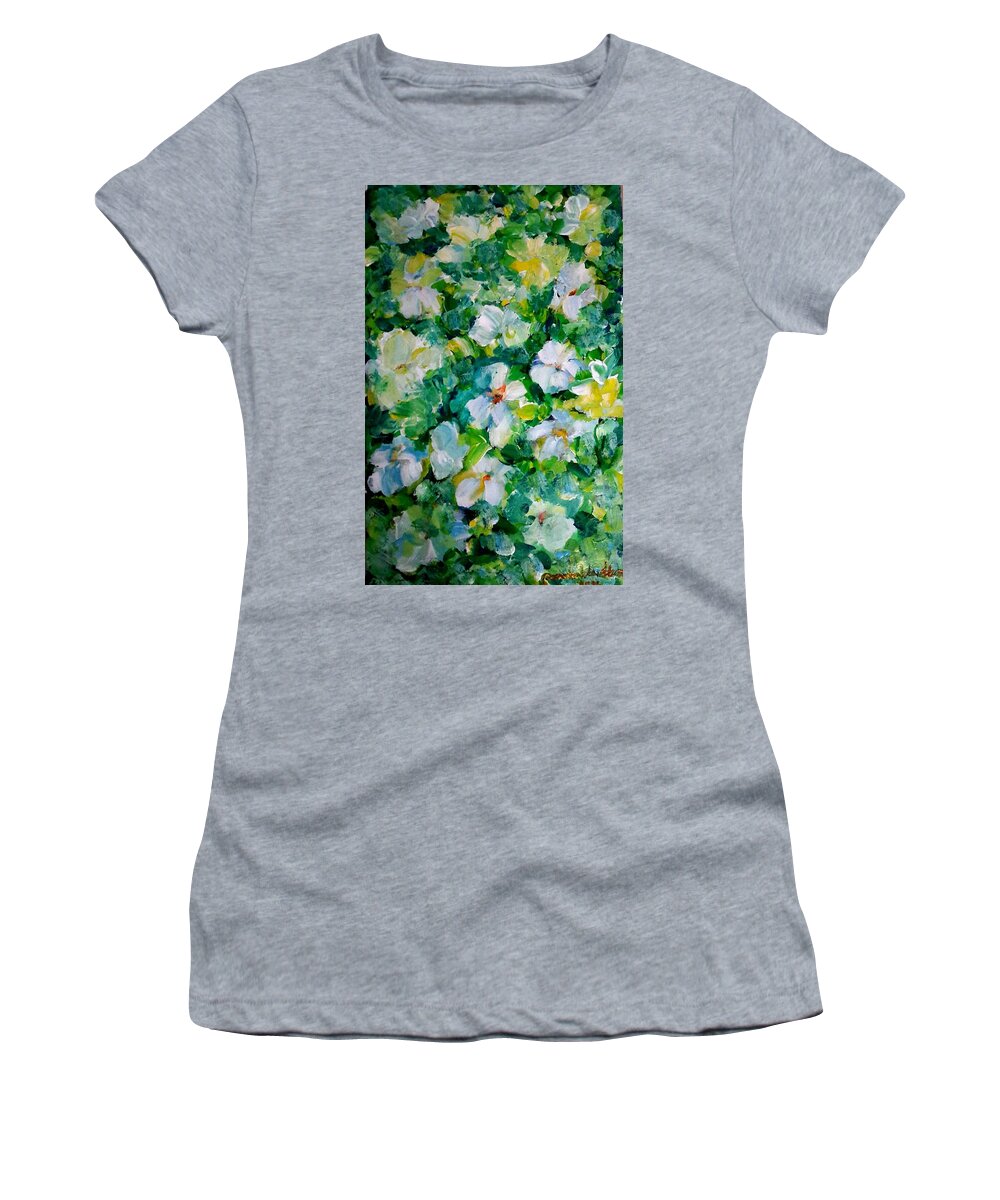  Women's T-Shirt featuring the painting Morning fresh by Wanvisa Klawklean