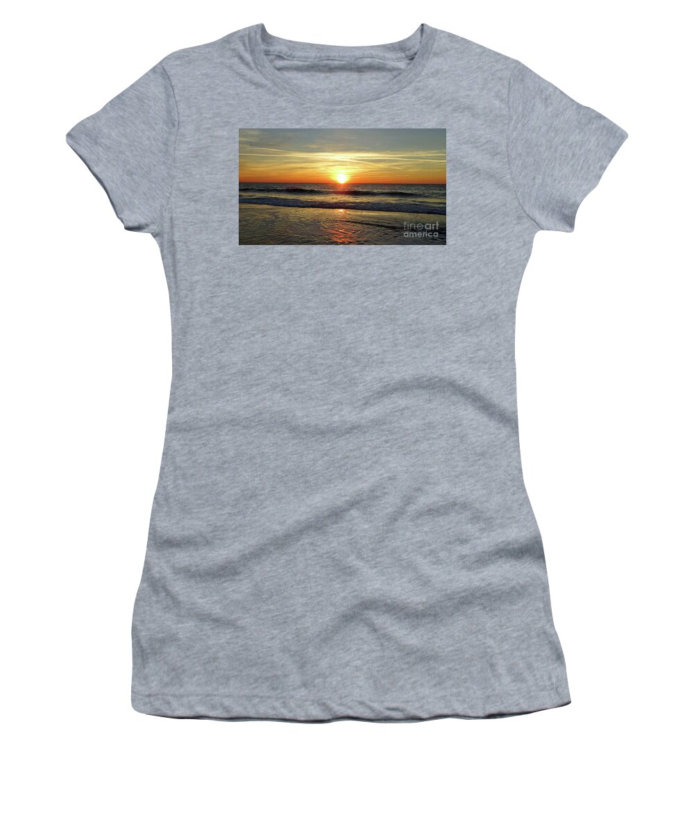 Beach Women's T-Shirt featuring the photograph Morning Glow by Eunice Warfel