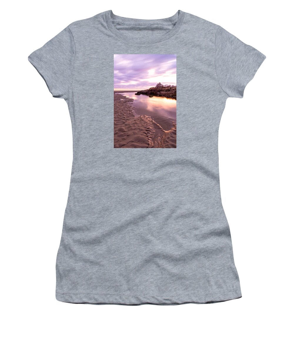 Good Harbor Beach Women's T-Shirt featuring the photograph Morning Glow Good Harbor by Michael Hubley