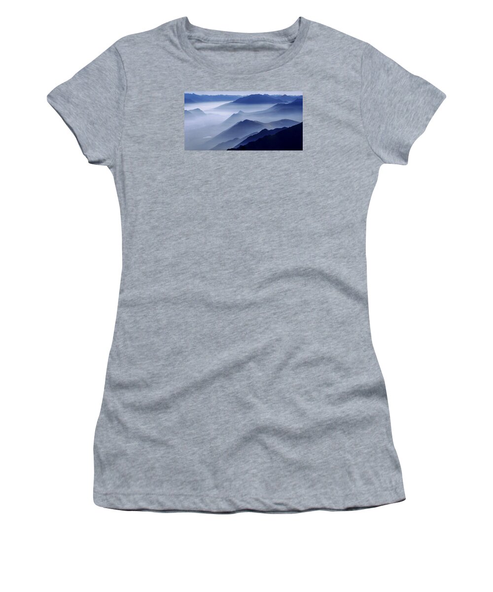 Morning Mist Women's T-Shirt featuring the photograph Morning Mist by Chad Dutson