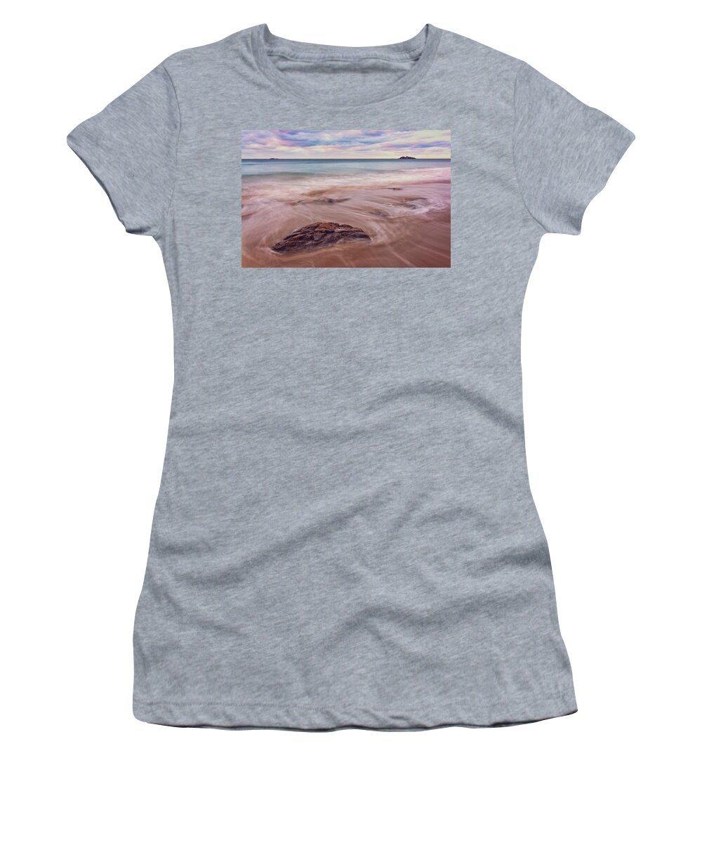 Singing Beach Women's T-Shirt featuring the photograph Morning Pastels Singing Beach MA by Michael Hubley