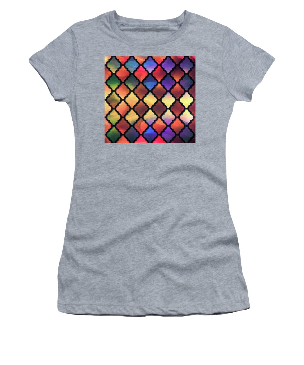 Arabic Women's T-Shirt featuring the digital art Moroccan patter 2 by Lilia S