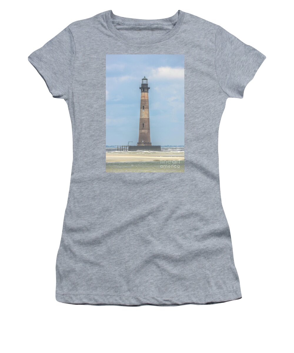 Morris Island Lighthouse Women's T-Shirt featuring the photograph Morris Island Lighthouse Grounding Protection by Dale Powell