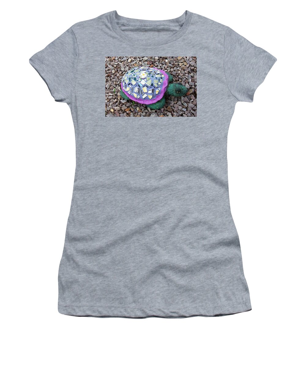 Mosaic Women's T-Shirt featuring the ceramic art Mosaic Turtle by Jamie Frier